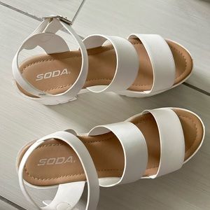 Soda Account Women Block Heel Sandals with Adjustable Ankle Strap